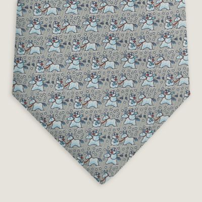 Mors Tricolore tie - Grey | Hermès USA